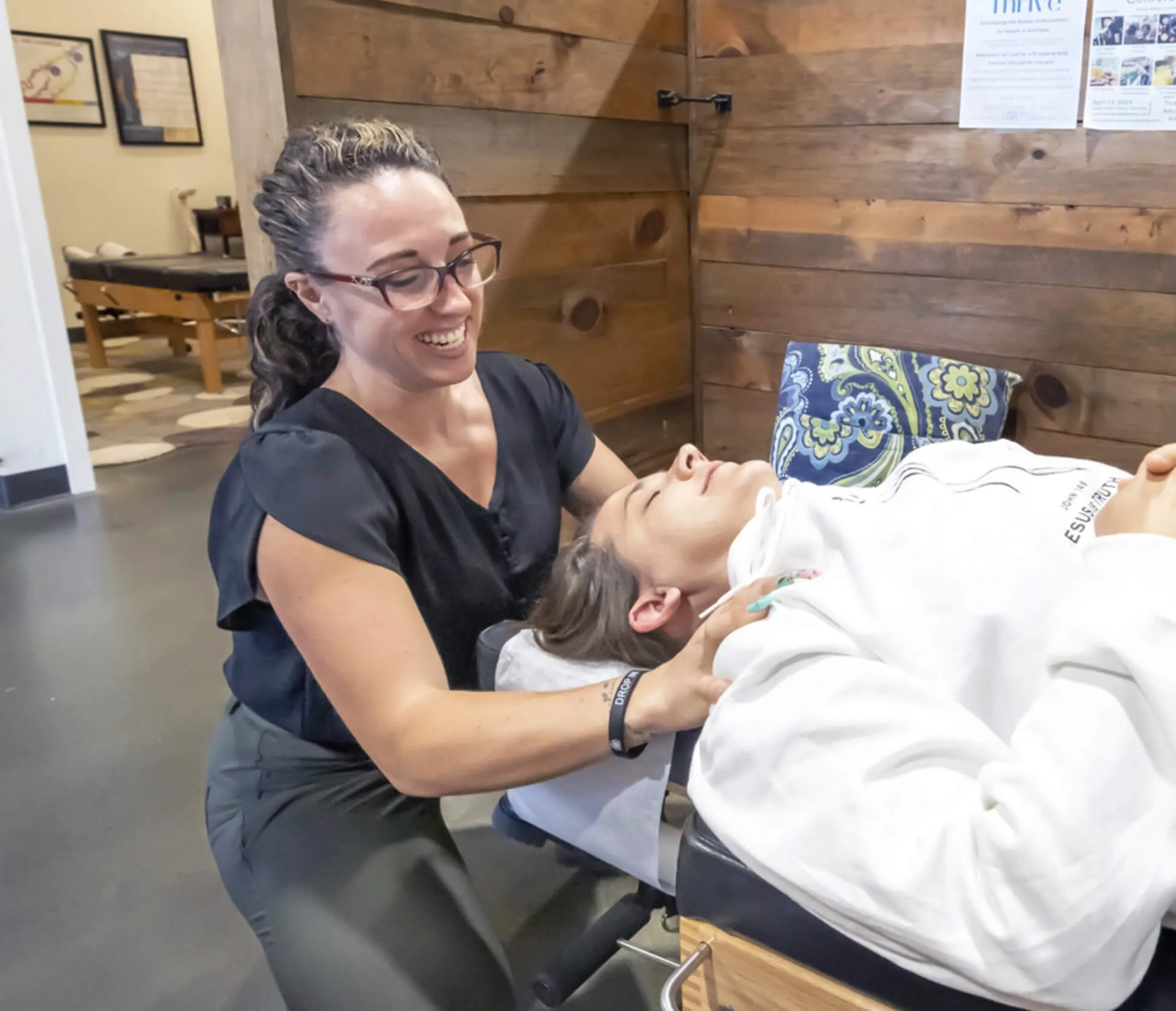 Chiropractor providing a wellness adjustment to a patient at Trailhead Family Chiropractic in Murrieta, CA